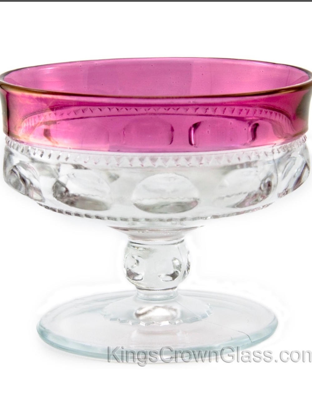 Vintage Indiana Glass 1950 Ruby Crown Sherbet Dish / Set of 4